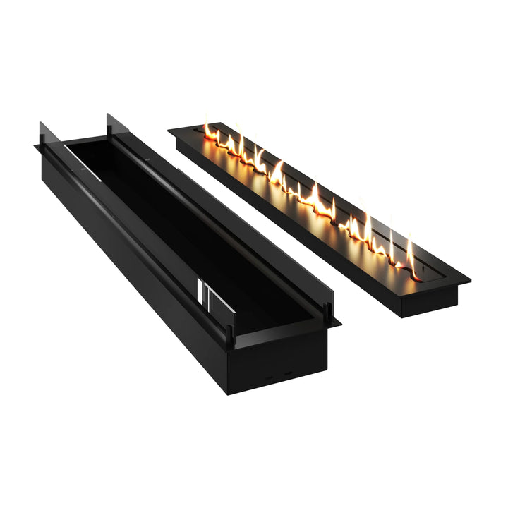 Bioethanol Einbau Brenner Ethanol Einbau Einsatz Kassette SOLO 160cm mit Glas von Wild Flame
