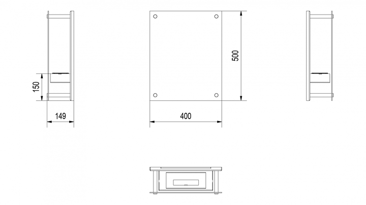 Bioethanol Wandkamin - Lion V2